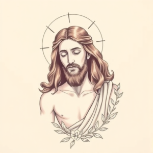 Pastel Color Jesus Tattoo