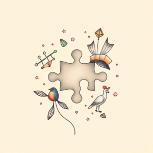 Pastel Color Jigsaw Tattoo