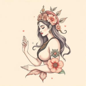 Pastel Color Kali Tattoo