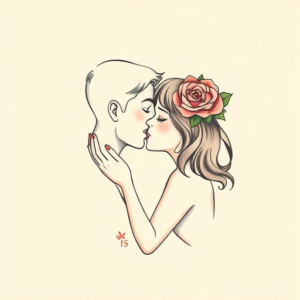 Pastel Color Kiss Tattoo