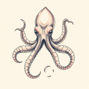 Pastel Color Kraken Tattoo