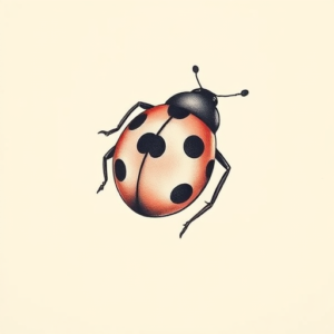 Pastel Color Ladybug Tattoo