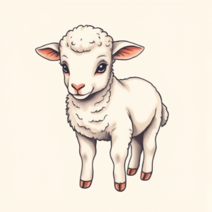 Pastel Color Lamb Tattoo