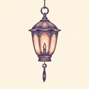 Pastel Color Lantern Tattoo