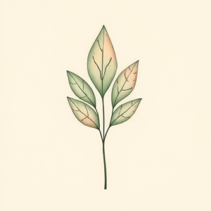 Pastel Color Leaf Tattoo