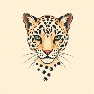 Pastel Color Leopard Tattoo