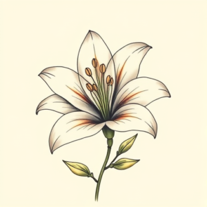 Pastel Color Lily Tattoo
