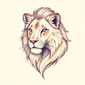 Pastel Color Lioness Tattoo