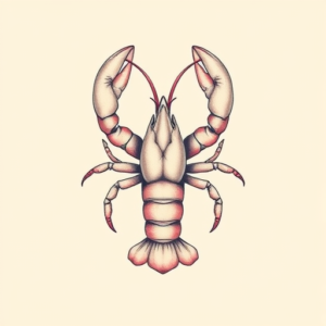 Pastel Color Lobster Tattoo
