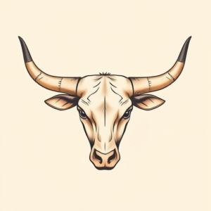 Pastel Color Longhorn Tattoo