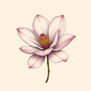 Pastel Color Magnolia Tattoo