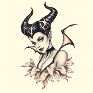 Pastel Color Maleficent Tattoo