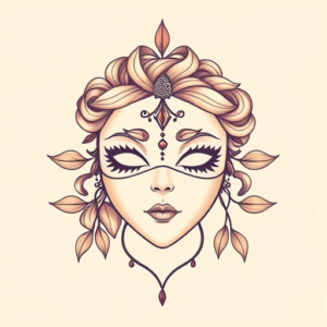 Pastel Color Mask Tattoo