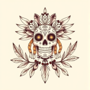 Pastel Color Mictlantecuhtli Tattoo