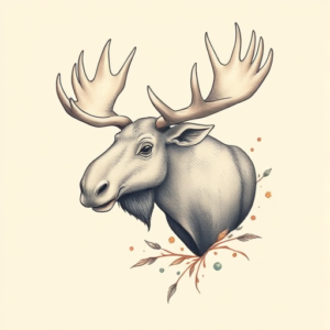 Pastel Color Moose Tattoo