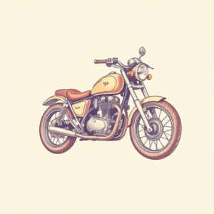 Pastel Color Motorcycle Tattoo
