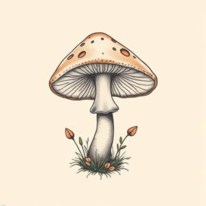 Pastel Color Mushroom Tattoo