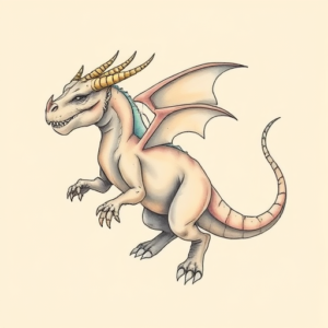 Pastel Color Mythosaur Tattoo
