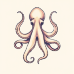 Pastel Color Octopus Tattoo