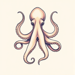 Pastel Color Octopus Tattoo