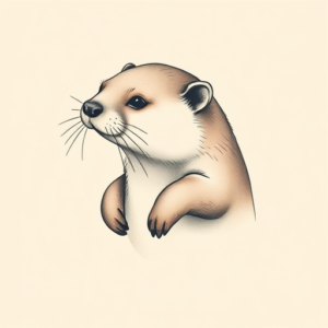 Pastel Color Otter Tattoo