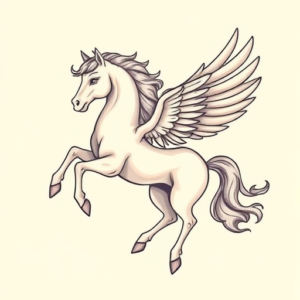 Pastel Color Pegasus Tattoo