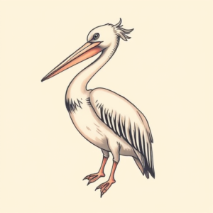 Pastel Color Pelican Tattoo