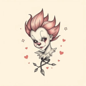 Pastel Color Pennywise Tattoo