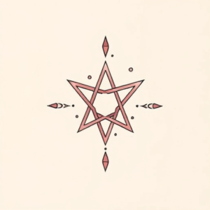 Pastel Color Pentagram Tattoo