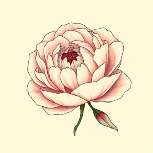 Pastel Color Peony Tattoo