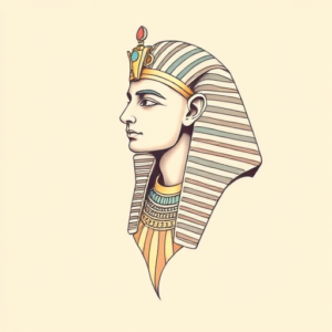 Pastel Color Pharaoh Tattoo