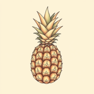 Pastel Color Pineapple Tattoo
