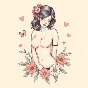 Pastel Color Pinup Tattoo