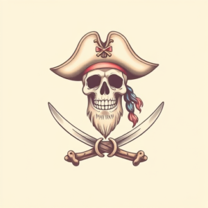 Pastel Color Pirate Tattoo