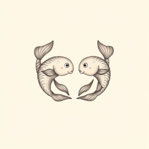 Pastel Color Pisces Tattoo