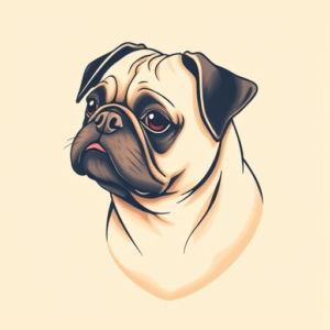 Pastel Color Pug Tattoo