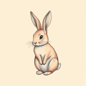 Pastel Color Rabbit Tattoo