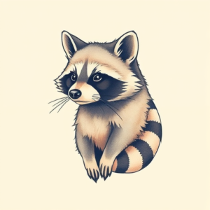 Pastel Color Raccoon Tattoo
