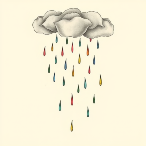 Pastel Color Rain Tattoo