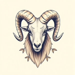 Pastel Color Ram Tattoo