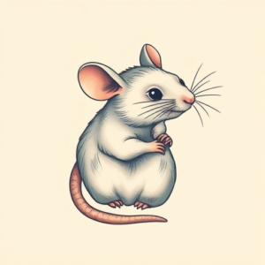 Pastel Color Rat Tattoo