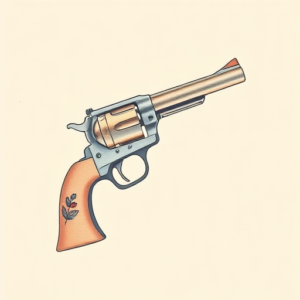 Pastel Color Revolver Tattoo