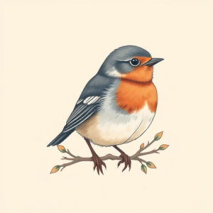 Pastel Color Robin Tattoo