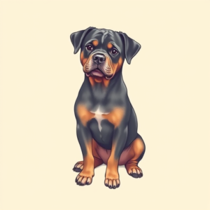 Pastel Color Rottweiler Tattoo