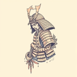 Pastel Color Samurai Tattoo