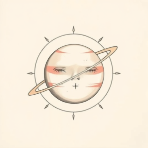 Pastel Color Saturn Tattoo