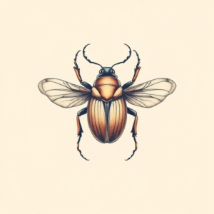 Pastel Color Scarab Tattoo