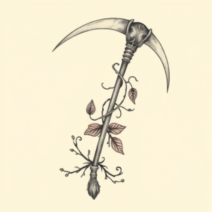 Pastel Color Scythe Tattoo