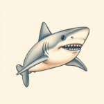 Pastel Color Shark Tattoo