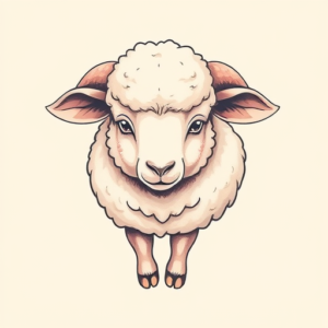 Pastel Color Sheep Tattoo